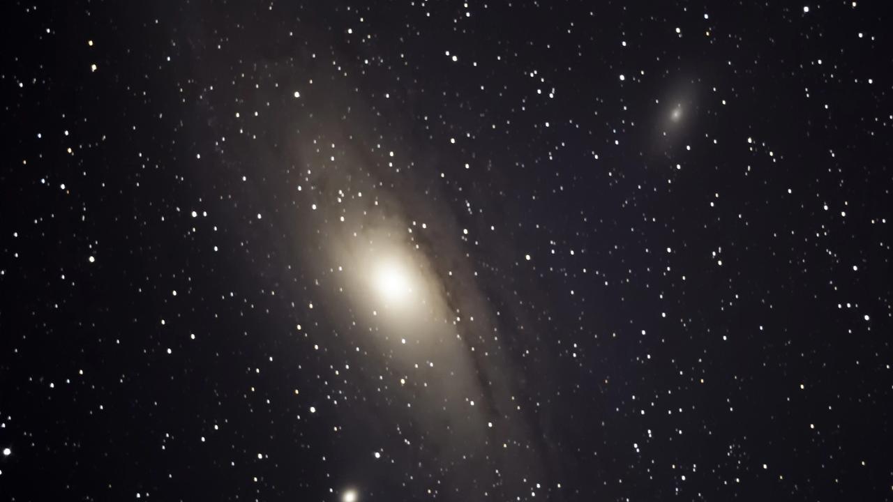 Andromeda galaxy Night photography deep sky. Astrophotography
