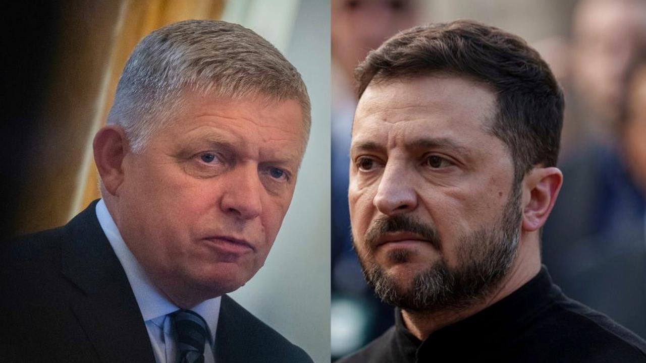 Na kombosnímke zľava premiér SR Robert Fico a prezident Ukrajiny Volodymyr Zelenskyj.