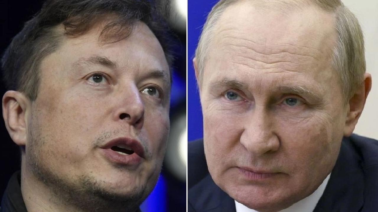 Elon Musk a Vladimir Putin.