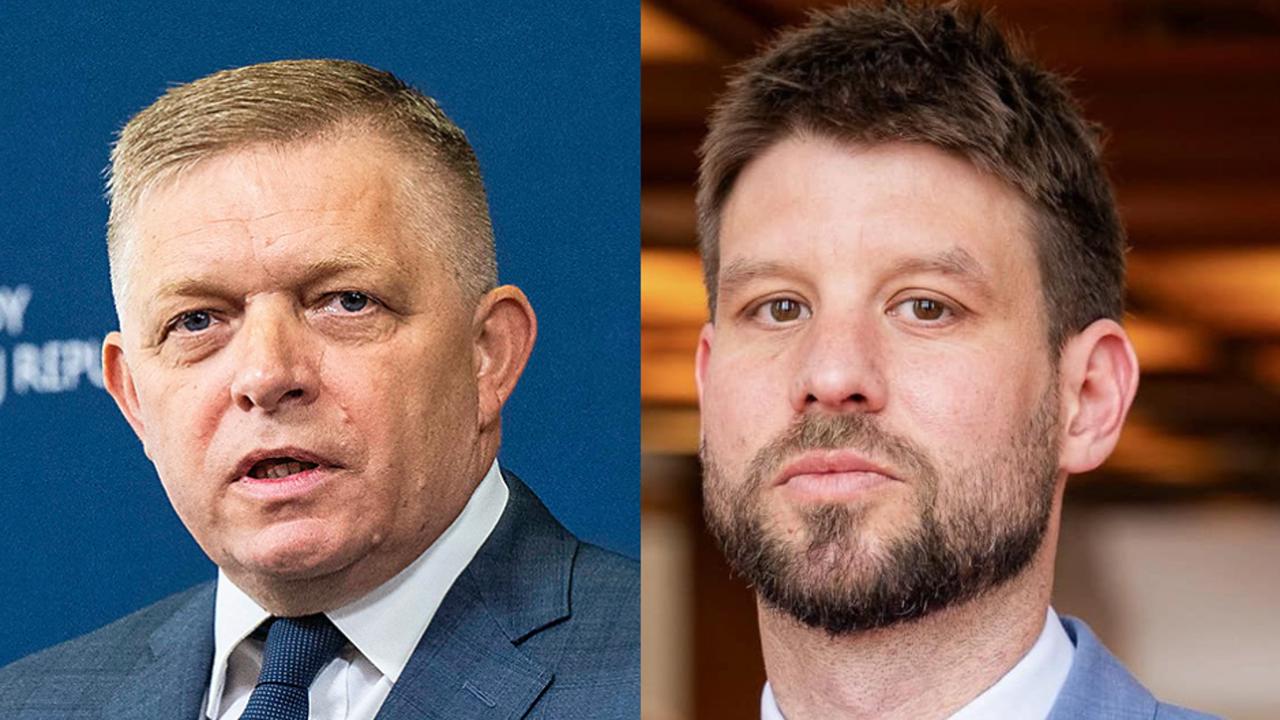 Robert Fico (Smer-SD) a Michal Šimečka (PS).
PS zápasí so Smerom o prvé miesto. A potom na opozičnej lavičke dlho nič. Nič. Jednociferné čísla blížiace sa piatim percentám.