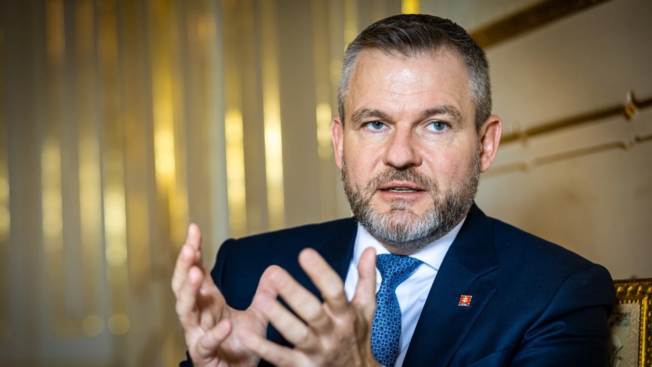 Prezident Slovenskej republiky Peter Pellegrini v Bratislave. 