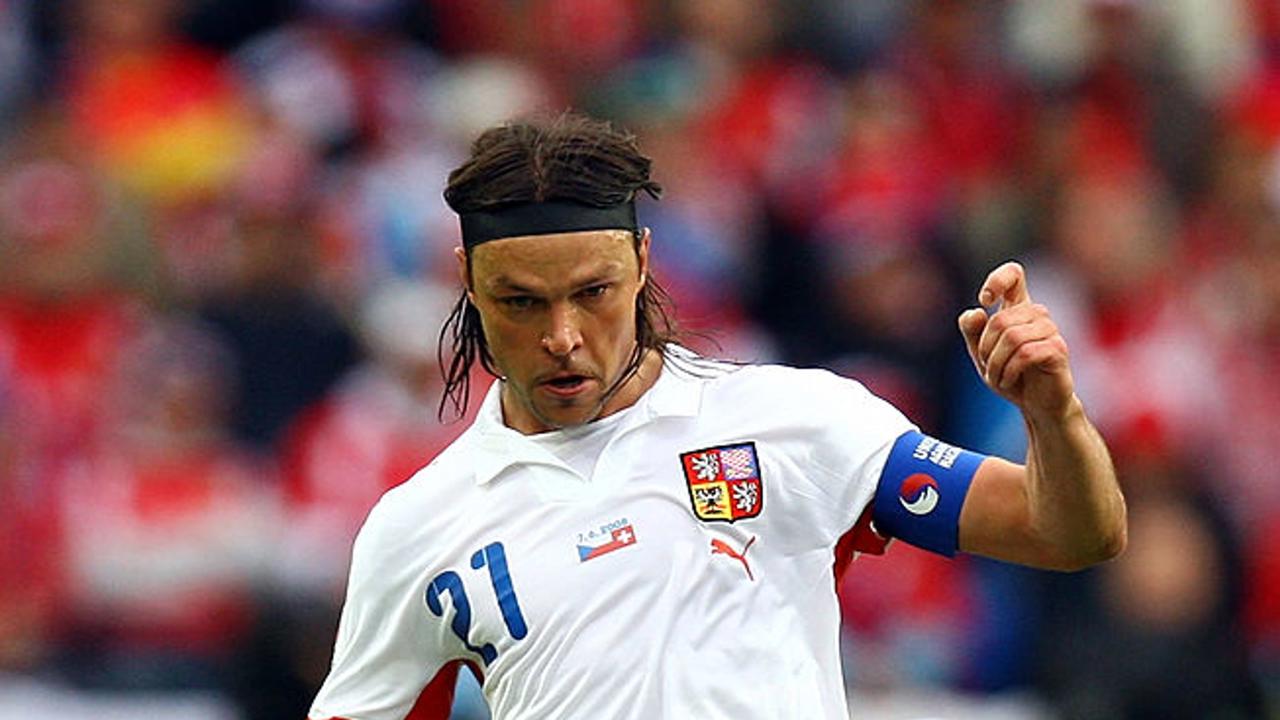 BASEL, SWITZERLAND - JUNE 07: Tomas Ujfalusi of Czech Republic kicks the ball during the Euro 2008 Group A match between Switzerland and Czech Republic at St. Jakob-Park on June 7, 2008 in Basel, Switzerland.  (Photo by Ian Walton/Getty Images)