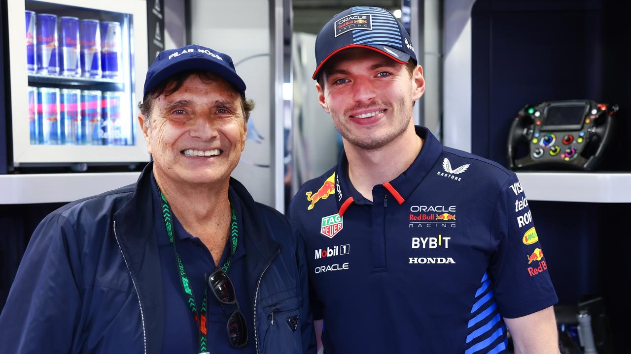 Nelson Piquet a Max Verstappen v novembri 2024 v brazílskom Sao Paulo.