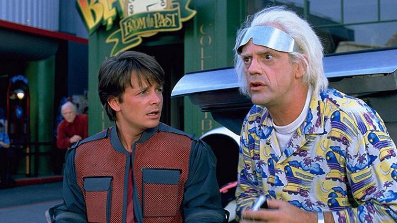 Marty McFly a doktor Brown. Hrdinovia filmovej série Návrat do budúcnosti. 