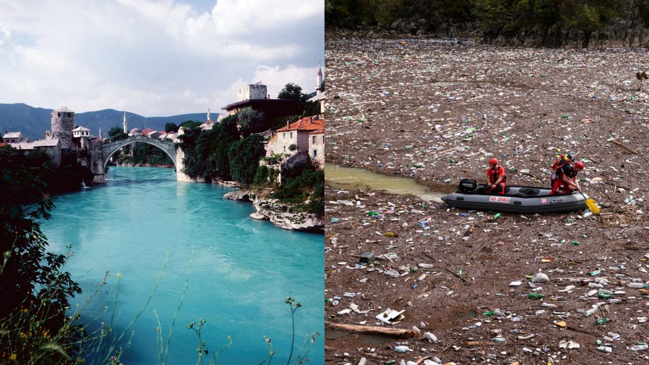 Rieka Neretva bola známa svojou krásnou smaragdovou farbou, dnes vyzerá ako stoka.
