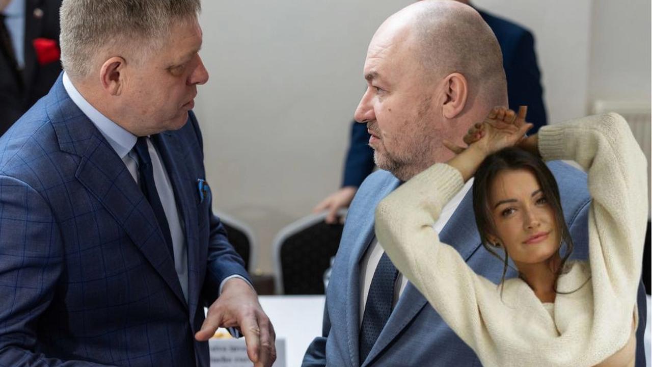 Na kombosnímke zľava premiér Robert Fico, minister športu Rudolf Huliak a Petra Pajáková.