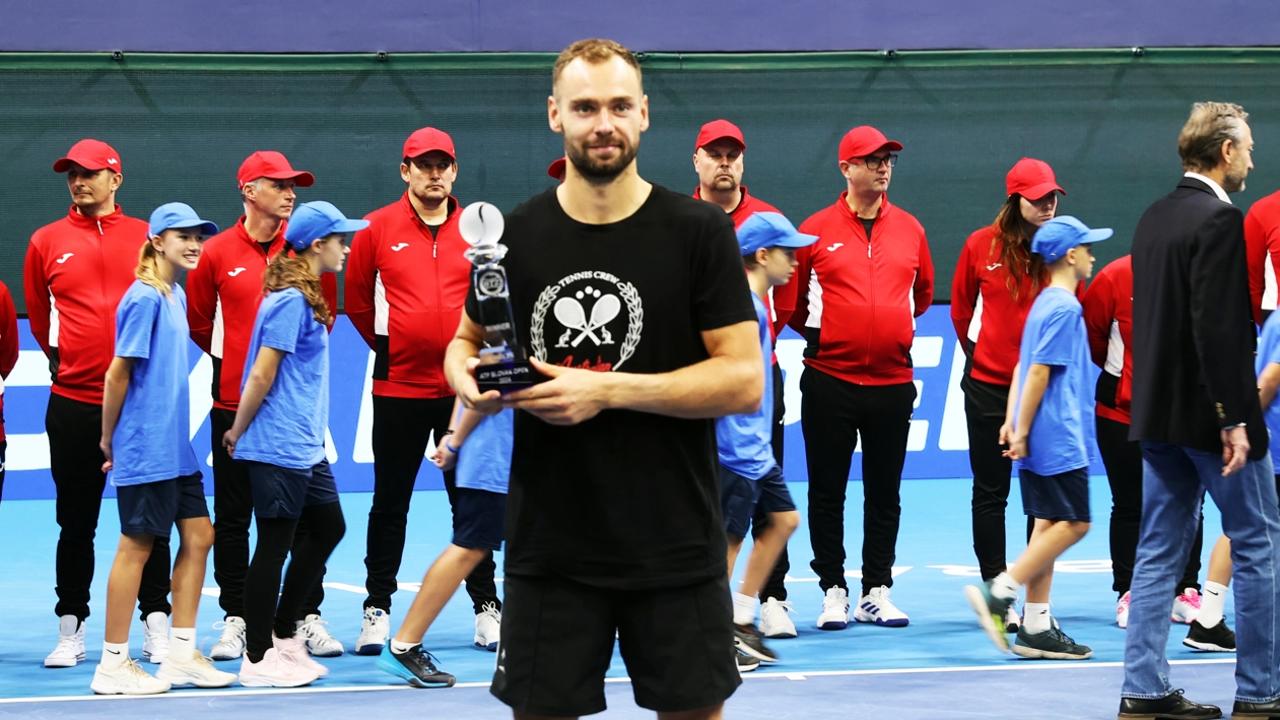 Na snímke je tenisový turnaj Slovak open - Challange Tour v Bratislave. Roman Safiullin