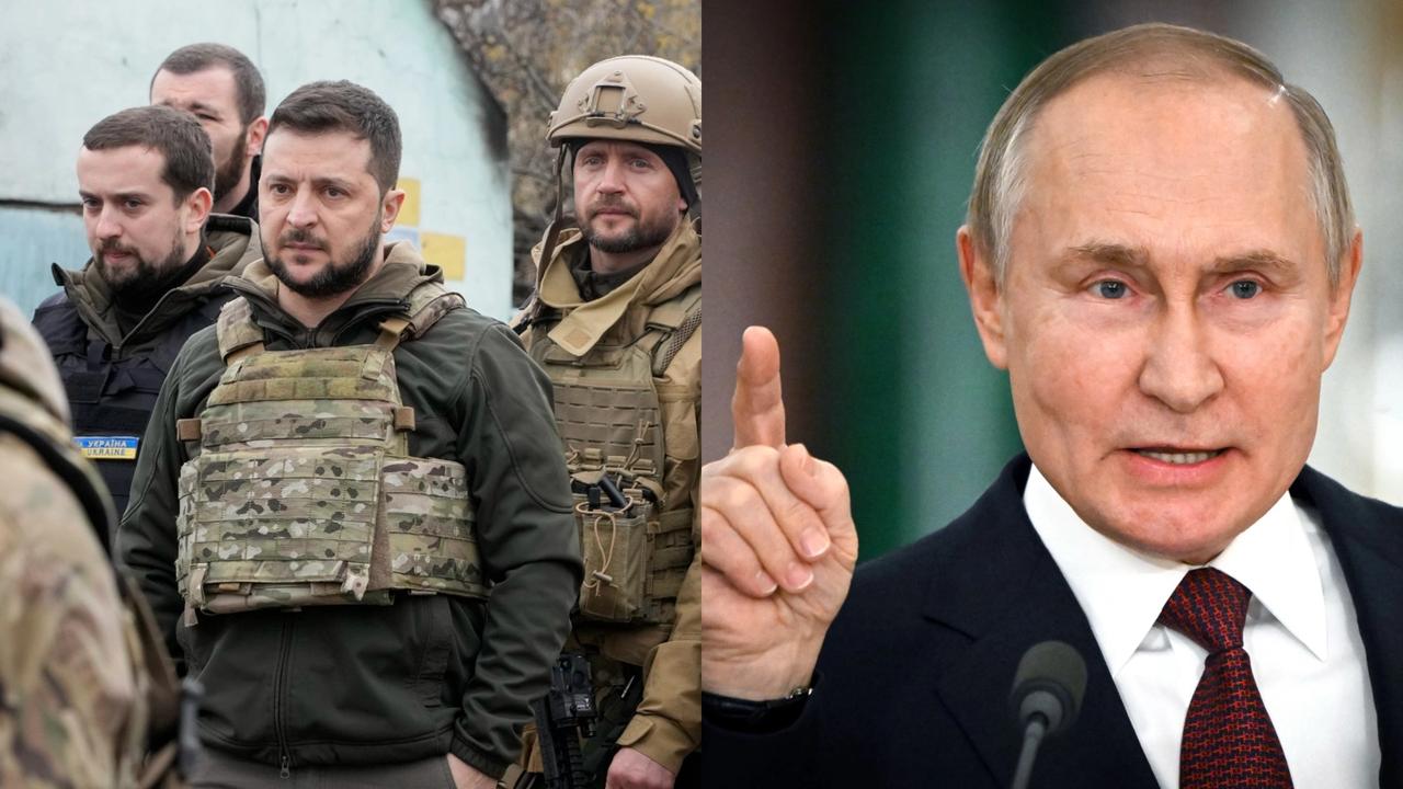 Ukrajinský prezident Volodymyr Zelenskyj a ruský prezident Vladimir Putin