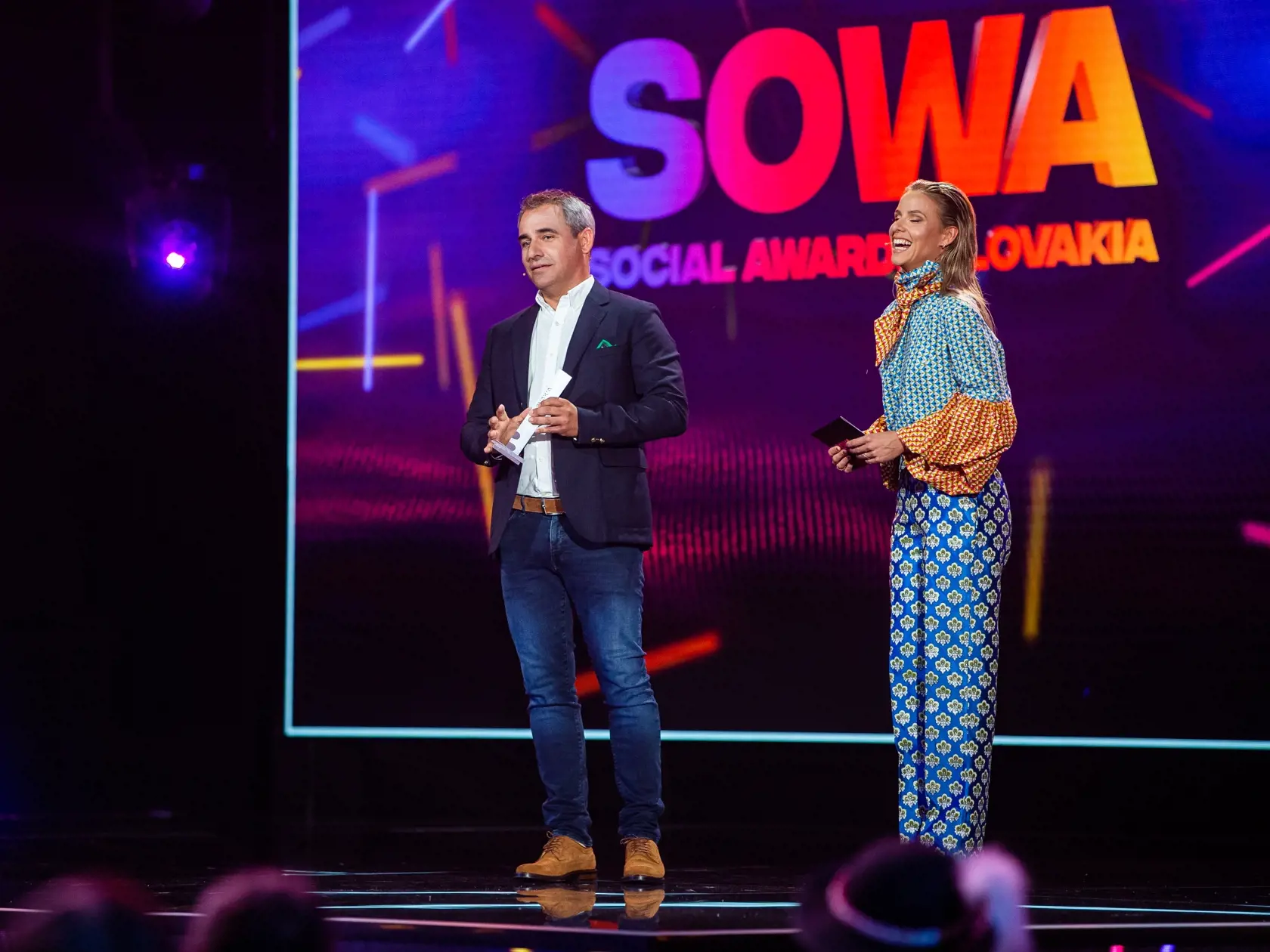 Galavečer Social Awards Slovakia "SOWA" v Bratislave. Na snímke Nela Pocisková a Filip Tůma.