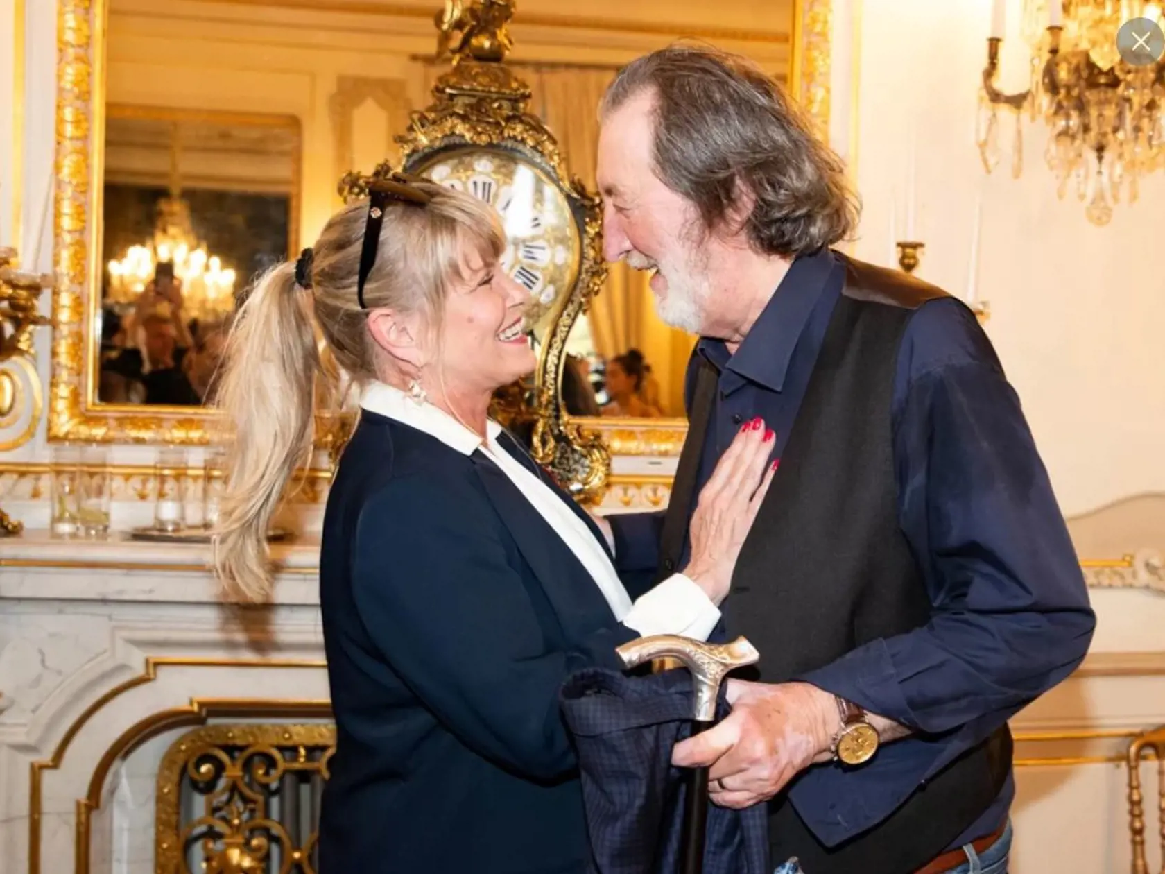 Bolek Polívka so svojou exmanželkou Chantal Poullain, keď jej gratuloval k Rádu čestnej légie.