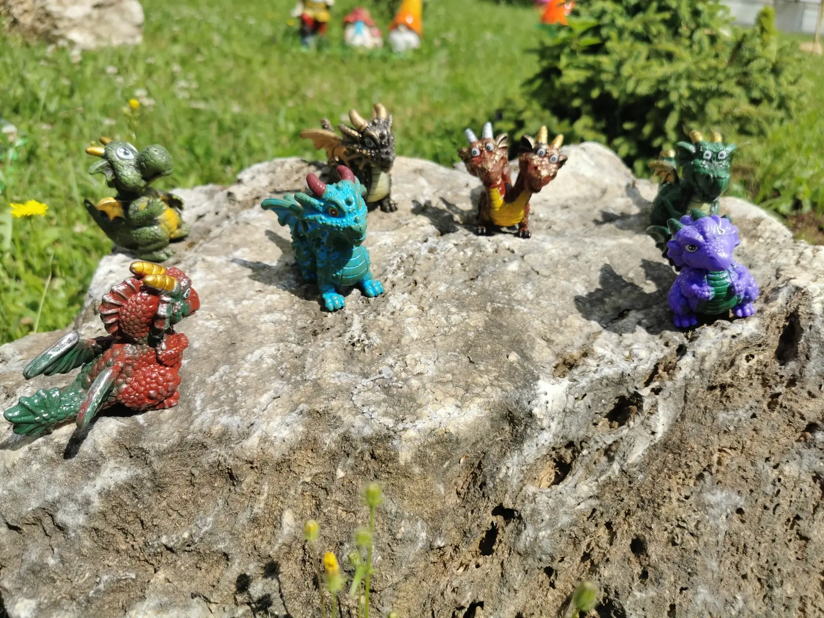 Okrem trpaslíkov sú v areáli aj draci.