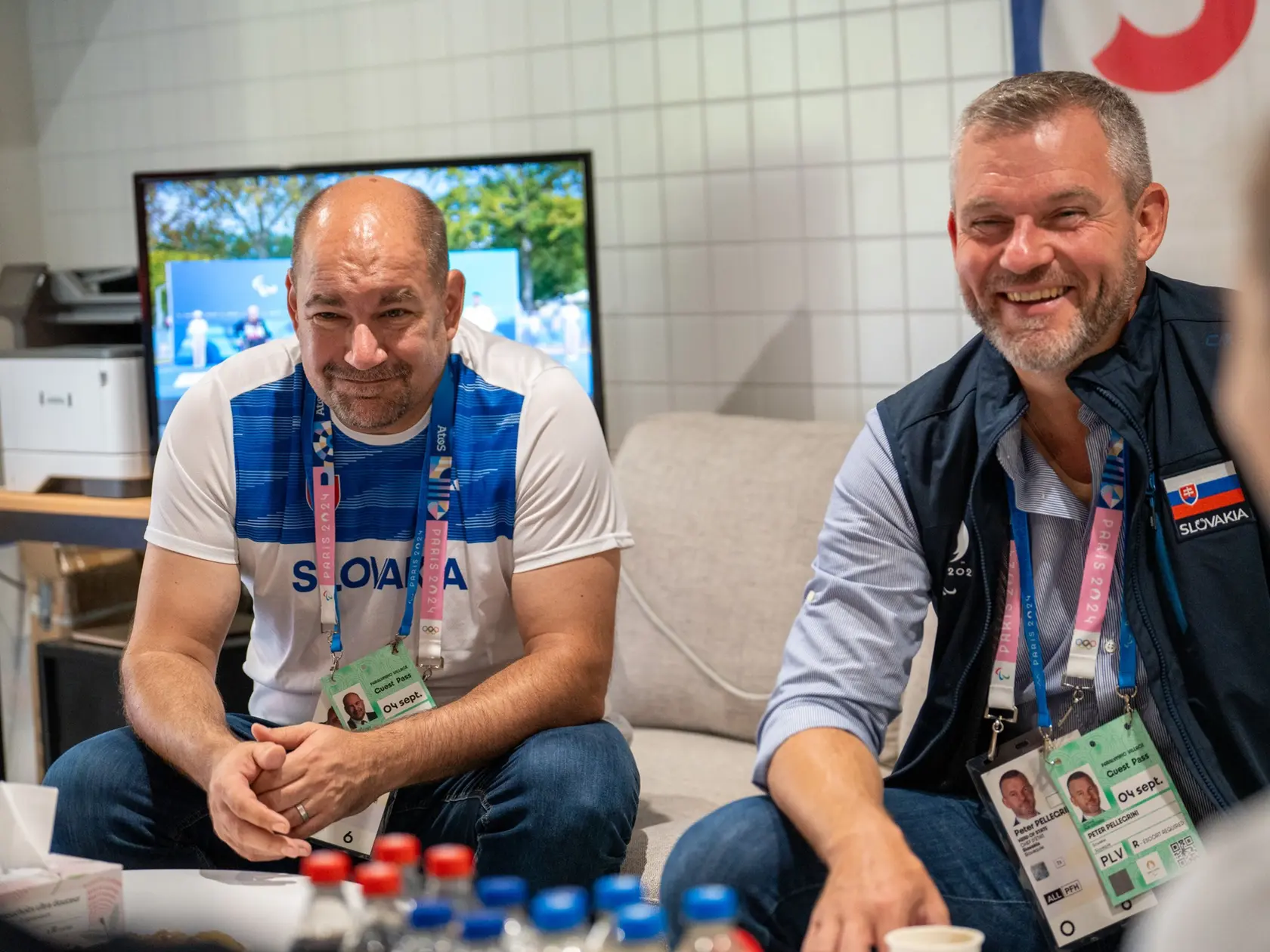 Minister cestovného ruchu a športu Dušan Keketi (nom. SNS) s prezidentom Petrom Pellegrinim v Paríži počas olympiády.