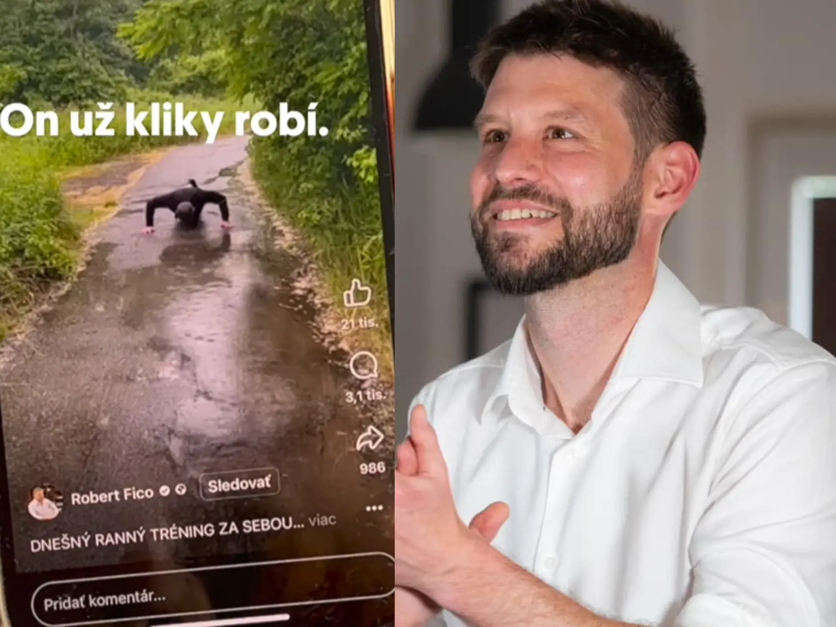 TOTÁLNY ŠOK! Šimečka LÁKA voličov VIDEOM s Ficom ako KLIKUJE v daždi