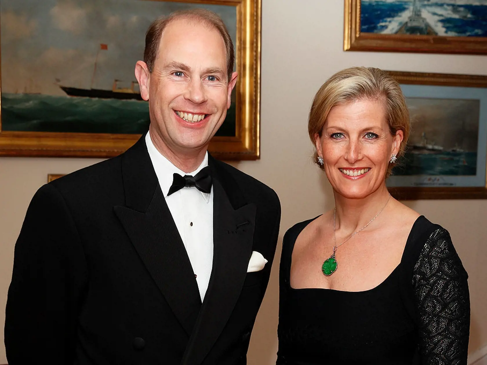 COWES, UNITED KINGDOM - MARCH 27: (EMBARGOED FOR PUBLICATION IN UK NEWSPAPERS UNTIL 48 HOURS AFTER CREATE DATE AND TIME) Prince Edward, Earl of Wessex & Sophie, Countess of Wessex attend a gala fundraising dinner, in aid of the Newport Minster Renewal Appeal, at the Royal Yacht Squadron during a day of engagements on the Isle of Wight on March 27, 2014 in Cowes, England. (Photo by Max Mumby/Indigo/Getty Images)