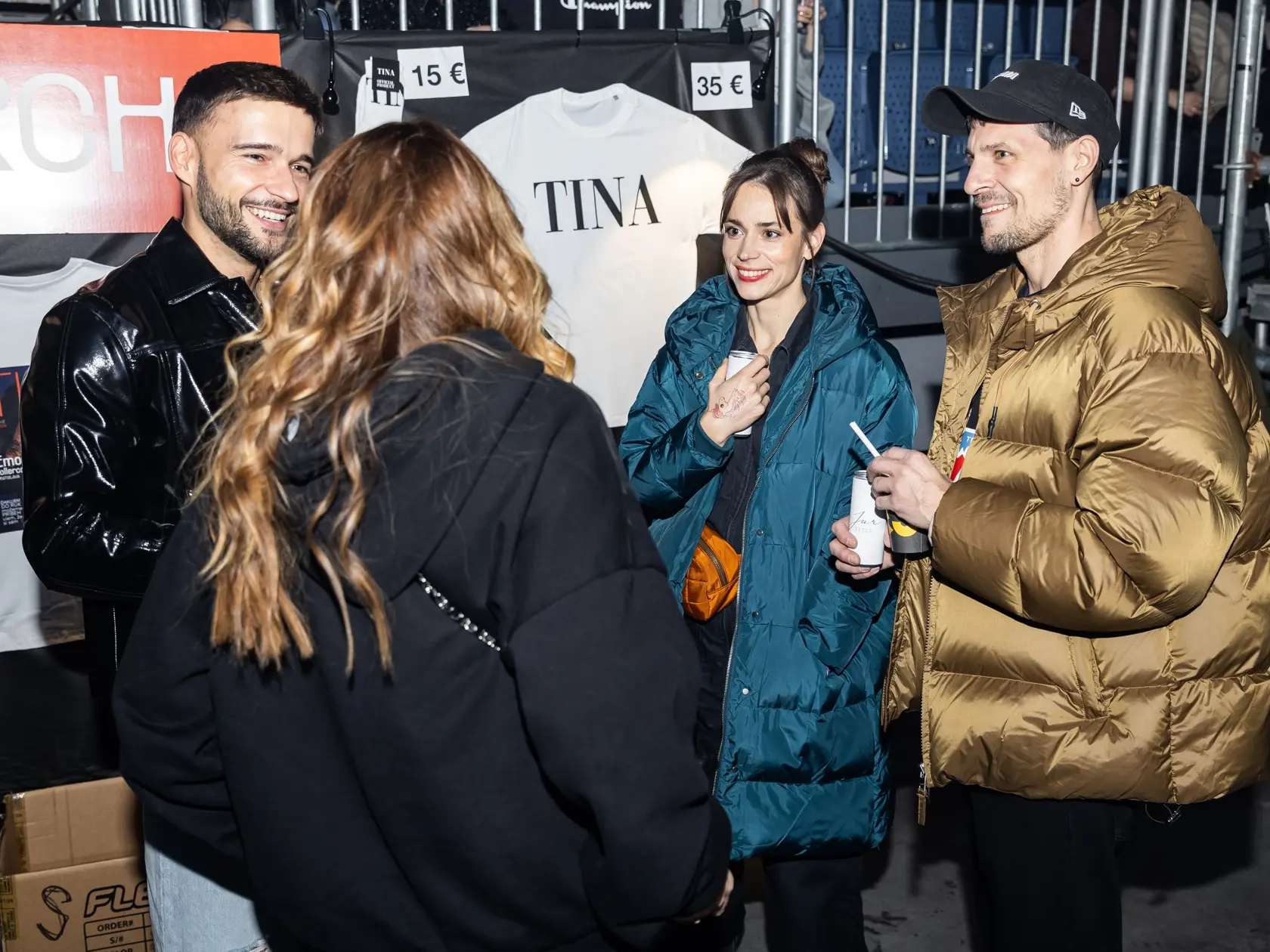 Koncert speváčky Tiny na štadióne Ondreja Nepelu v Bratislave. Na snímke Vratko Sirági, Gabriela Marcinková a Juraj Loj.