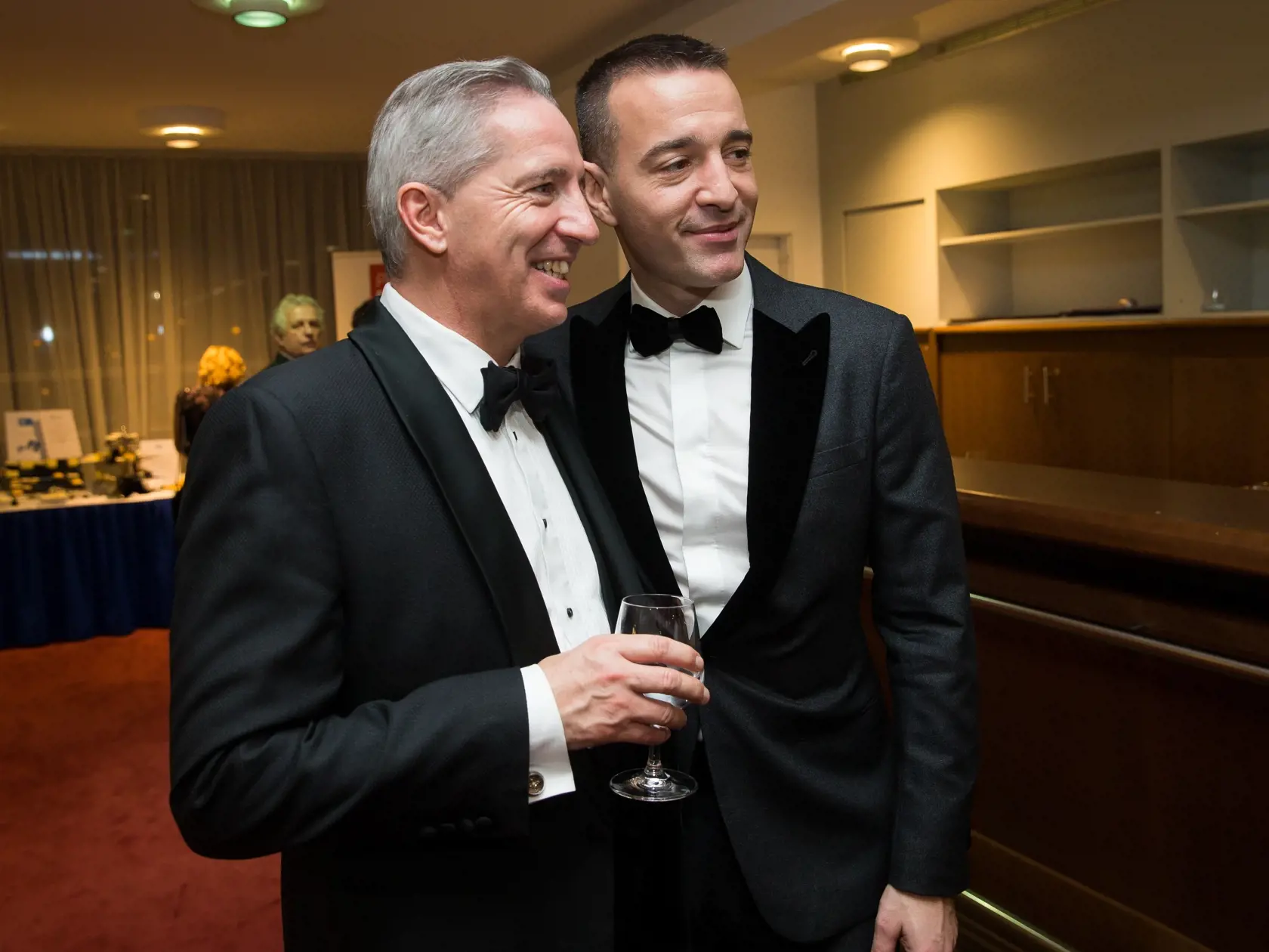 Galavečer odovzdávania ocenení "Krištáľové krídlo" za rok 2018 v novej budove Slovenského národného divadla. Na snímke Václav Mika a Tomáš Drucker.
