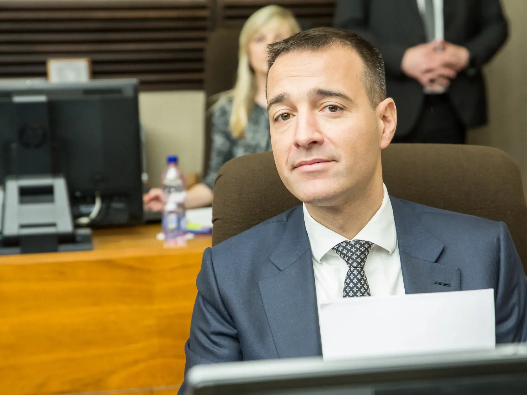 Prvé zasadnutie vlády premiéra Petra Pellegriniho, Úrad vlády, na snímke minister vnútra Tomáš Drucker