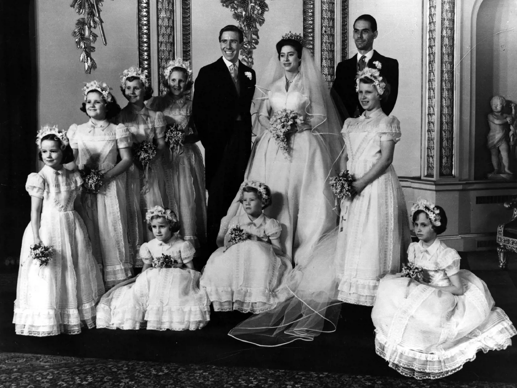 Princezná na svojej svadbe v roku 1960