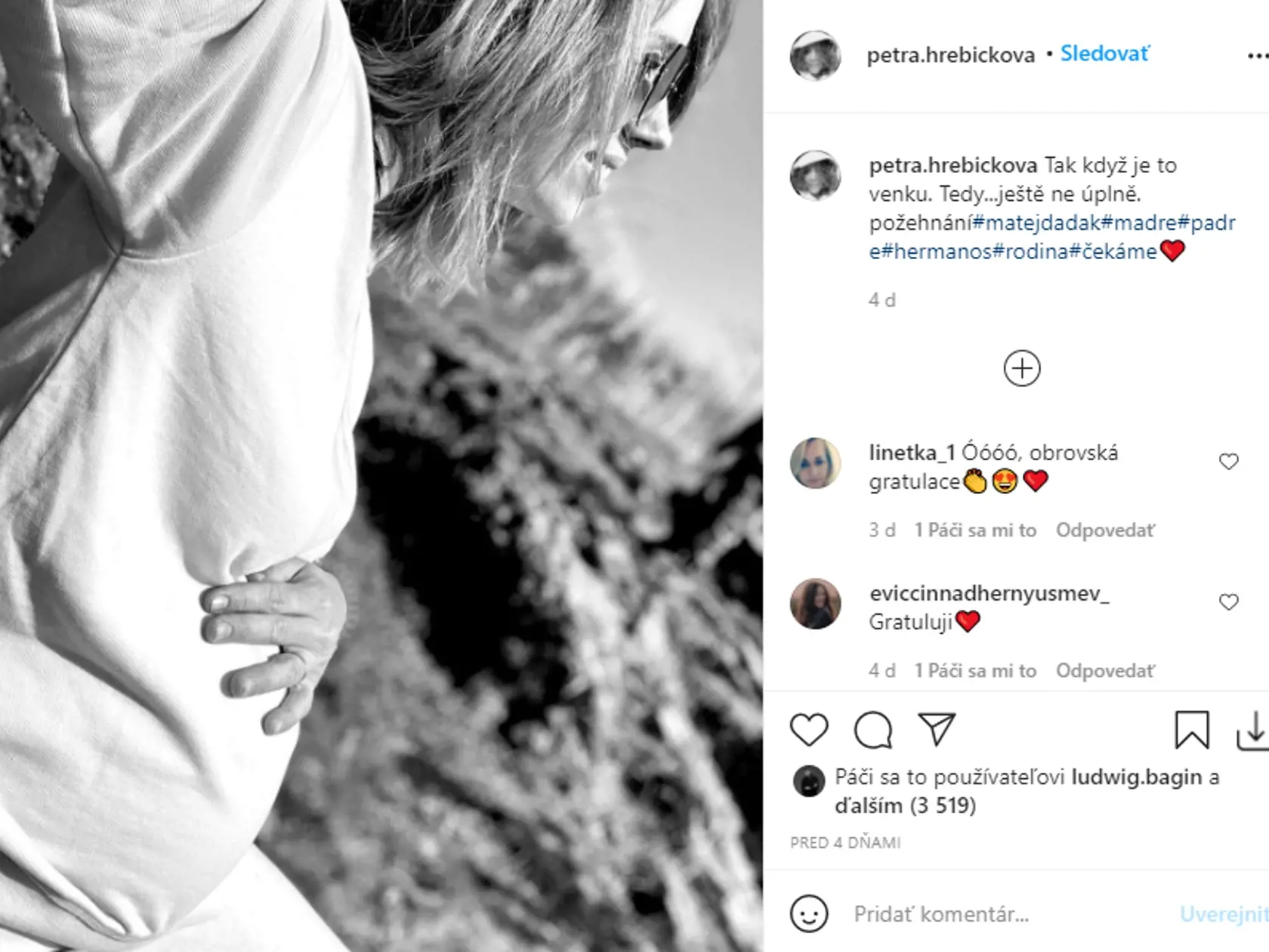 Petru Hřebíčkovú tehotenstvo šokovalo. Vzhľadom na vek čakala čosi iné. Myslela som si, že som v prechode. A nakoniec z toho bolo tehotenstvo,” prezradila v relácii 7 pádů Honzy Dědka.