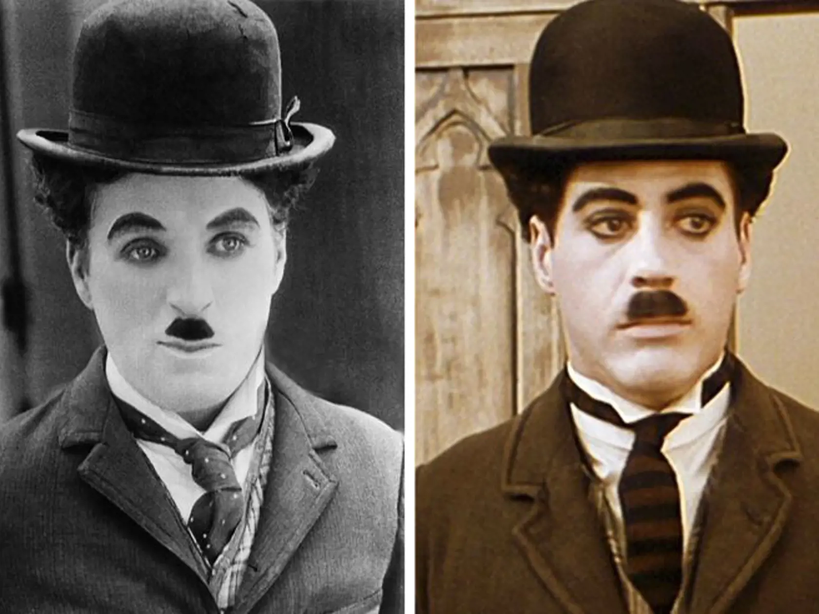 Robert Downey Jr. ako Charlie Chaplin vo filme Chaplin, 1992