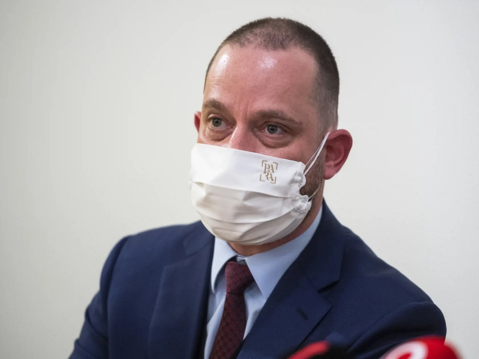 Na snímke advokát advokát Marek Para počas tlačovej konferencie na tému: Pokračovanie rozhovorov z poľovníckej chaty v Bratislave 26. novembra 2021. FOTO TASR - Jaroslav Novák