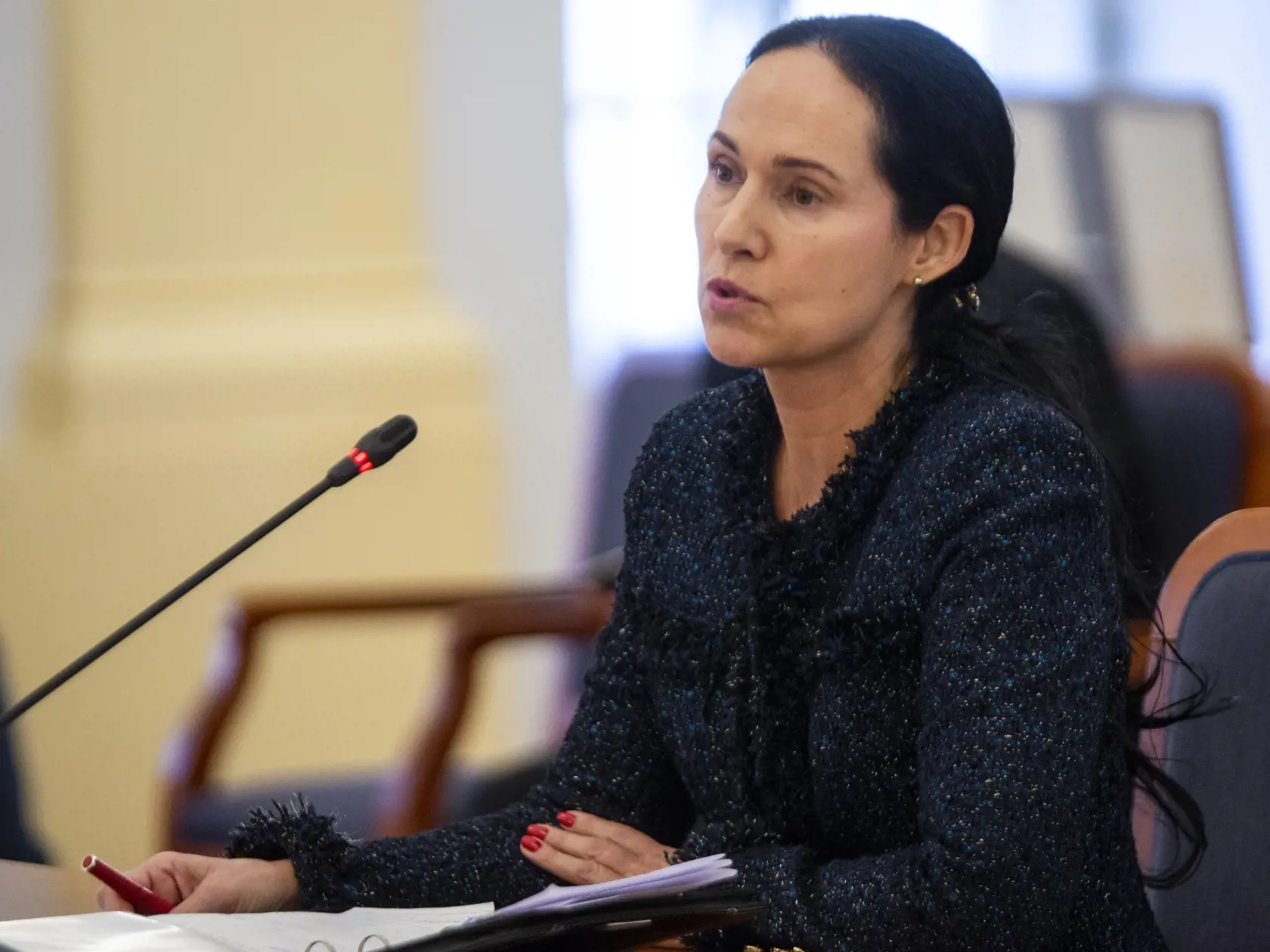 Na snímke kandidátka na post ústavného sudcu SR Lucia Kurilovská počas vypočutia Ústavnoprávnym výborom (ÚPV) Národnej rady SR vo štvrtok 24. januára 2019 v Bratislave. FOTO TASR – Jakub Kotian