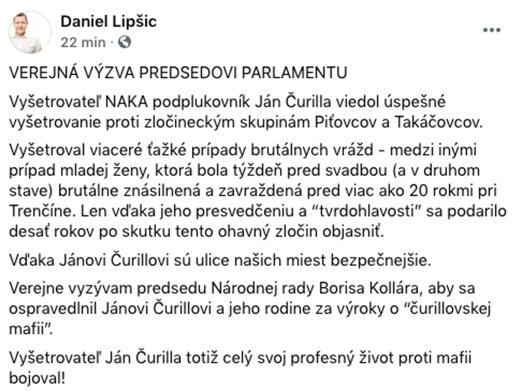 Lipšic o "čurillovskej mafii".