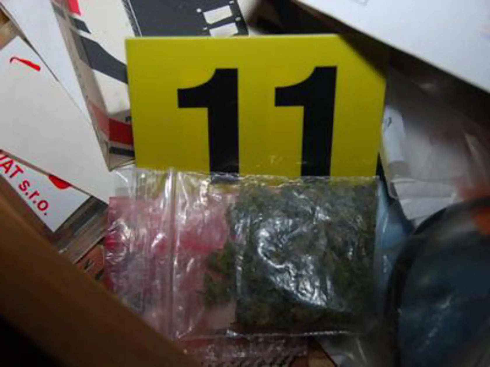 Pri prehliadkach zaistili 100 gramov sušeného konope, huby lisohlávky, drvičku na marihuanu a 200 gramov priemyselnej banskej plastickej trhaviny.