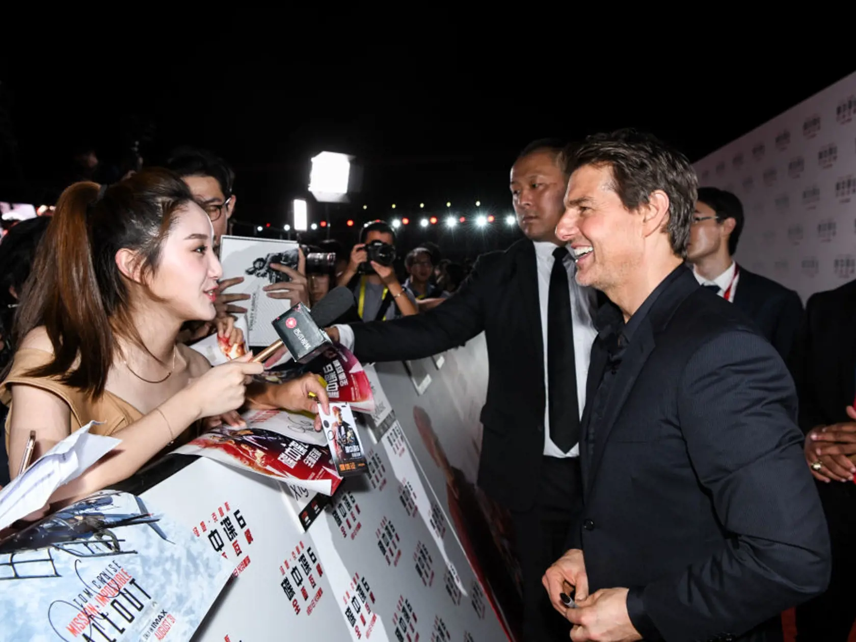 BEIJING, CHINA - AUGUST 29:  Tom Cruise attends the 'Mission: Impossible - Fallout' China Premiere at The Ancestral Temple on August 29, 2018 in Beijing, .  (Photo by Yanshan Zhang/Getty Images for Paramount Pictures)
