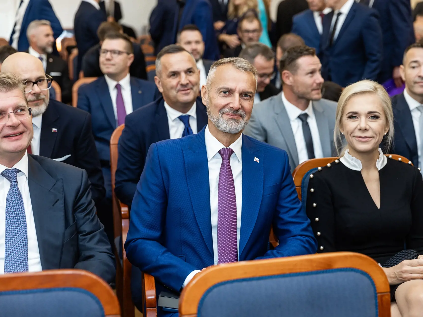 Slávnostné odovzdávanie osvedčení poslancom Národnej rady SR v Bratislave. Na snímke Peter Žiga, Richard Raši a Denisa Saková. 