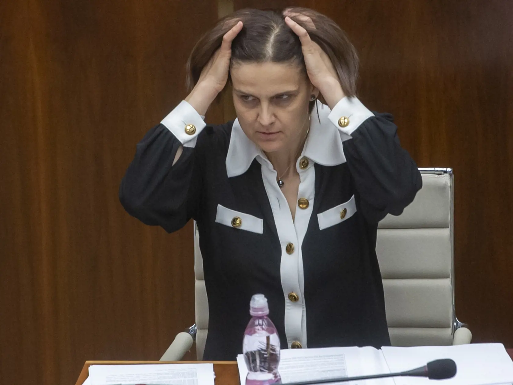 Na snímke ministerka spravodlivosti SR Mária Kolíková počas rokovania 65. schôdze parlamentu  v Bratislave v utorok 26. apríla 2022. FOTO TASR - Martin Baumann