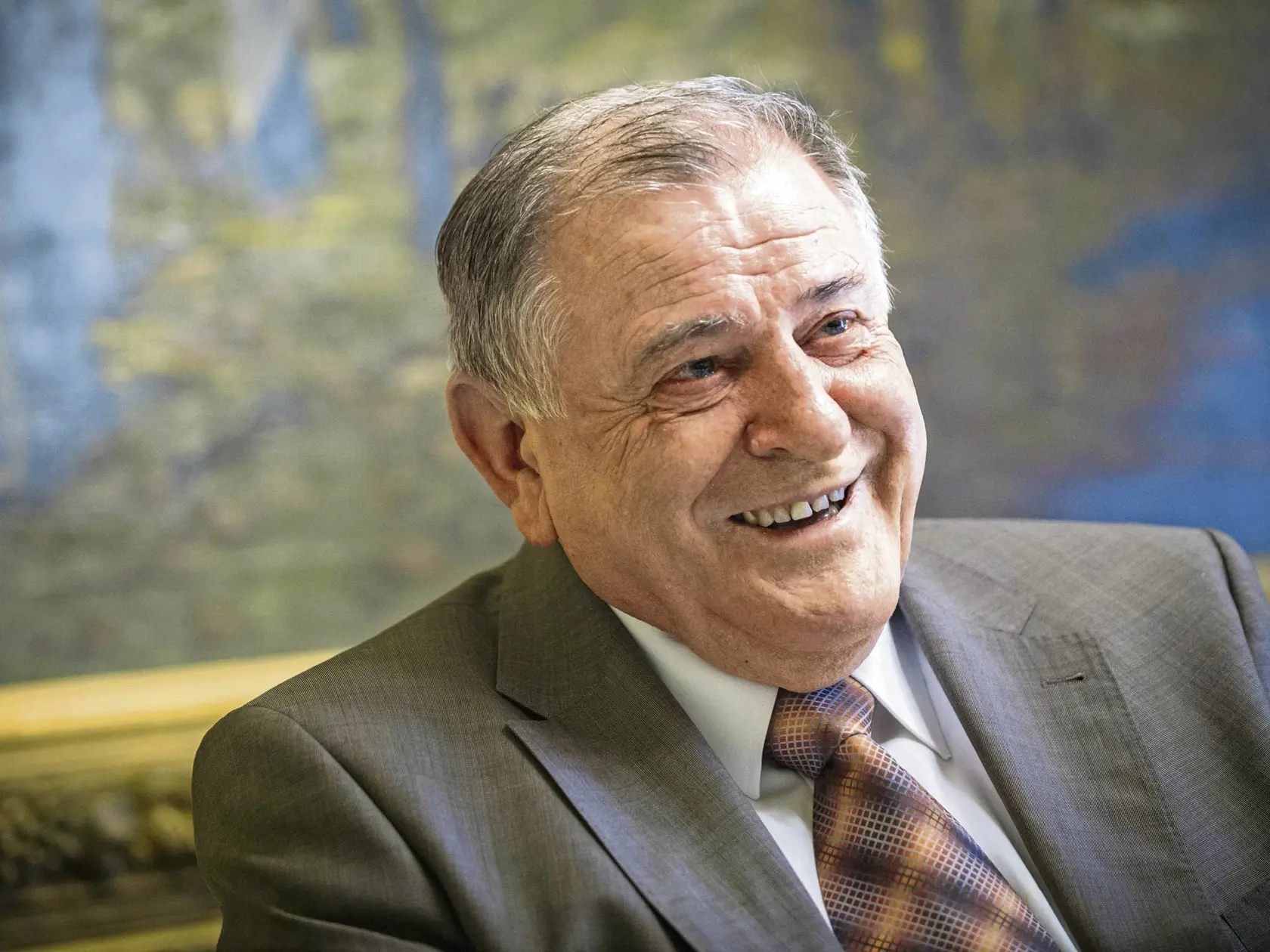 Vladimír Mečiar počas rozhovoru pre Tlačovú agentúru SR. Trenčianske Teplice, 16. marca 2015 FOTO TASR - Michal Svítok