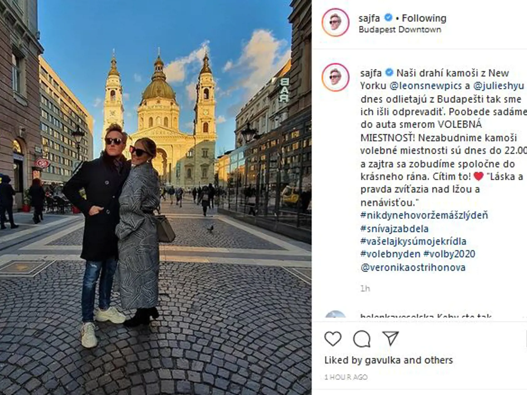 Matej Sajfa Cifra si aj s manželkou Veronikou odskočil v deň volieb do Budapešti. Obaja však tvrdili, že voliť stihnú.