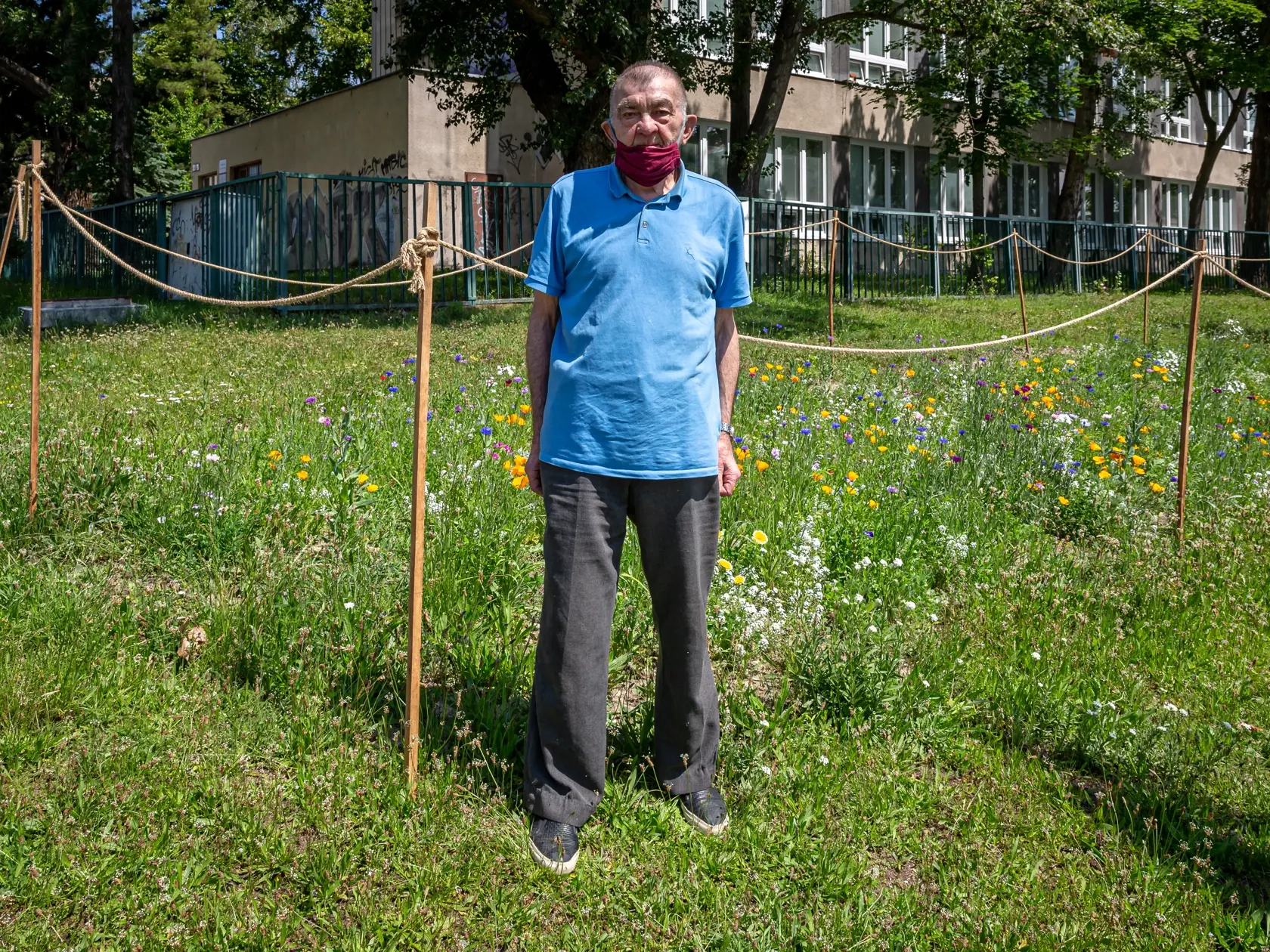 Na snímke pán Rudolf (82) obdivuje mestké lúky v bratislavskej miestnej časti Karlova ves.