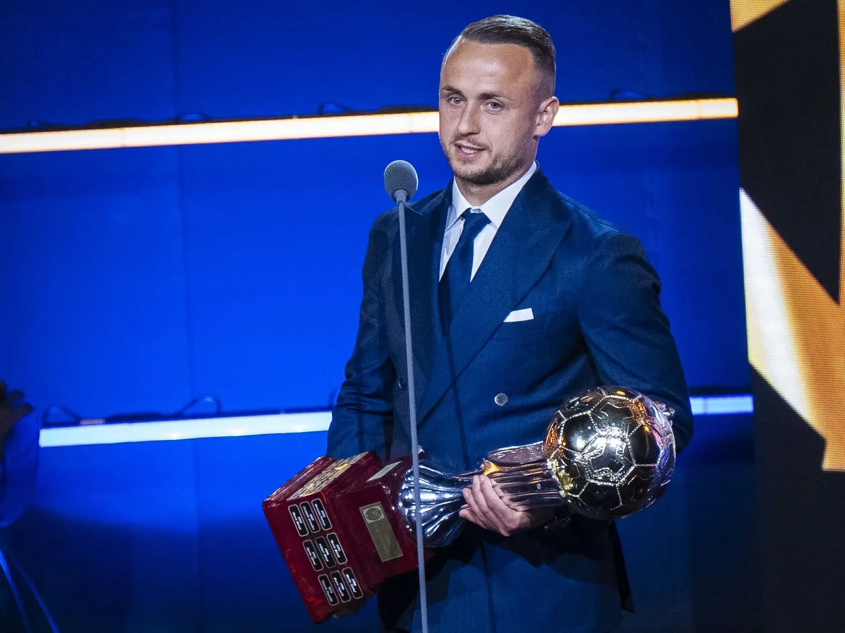 Na snímke víťaz ankety Futbalista roka 2024 Stanislav Lobotka.