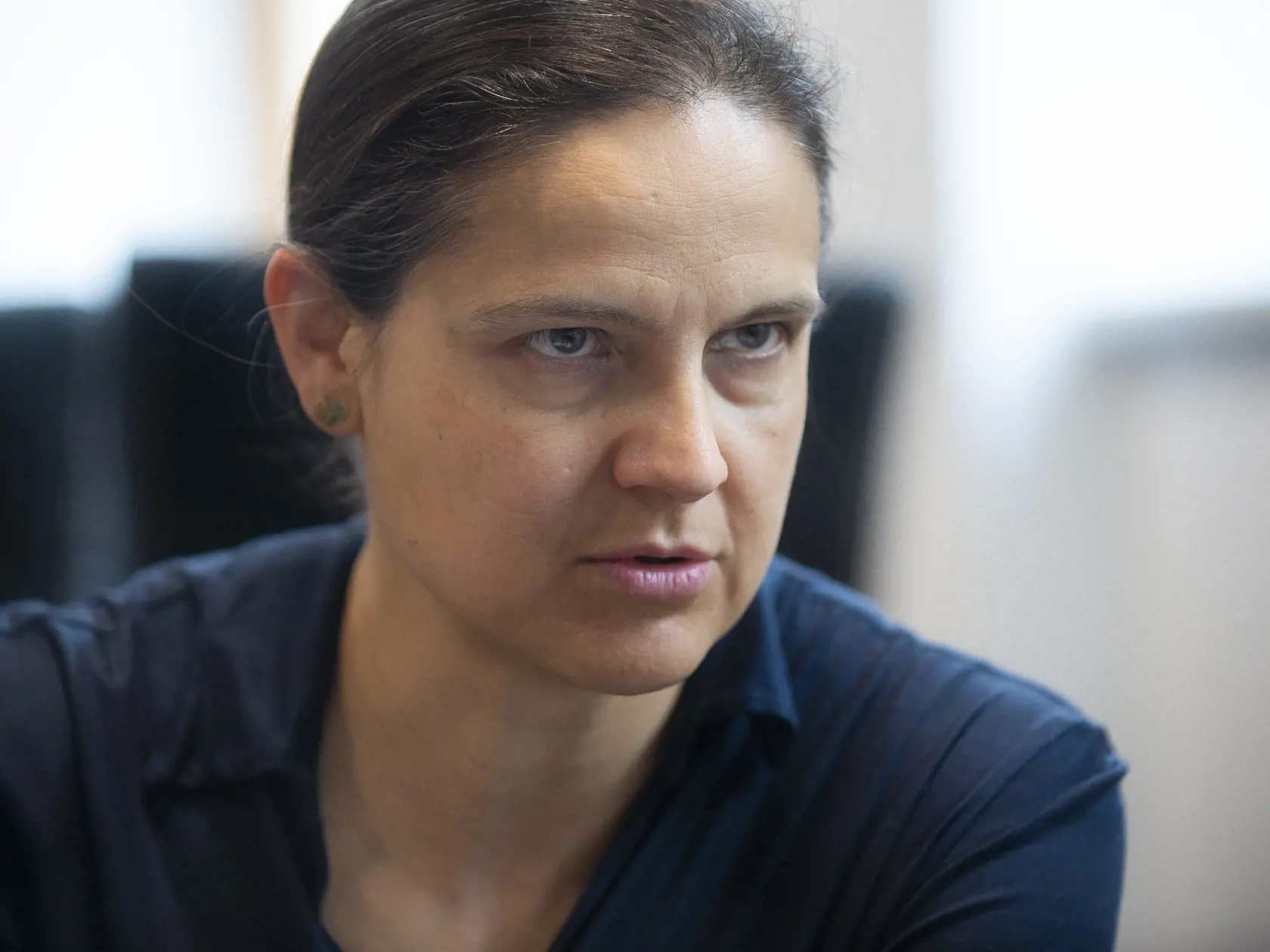 Na snímke ministerka spravodlivosti SR Mária Kolíková (Za ľudí) počas rozhovoru pre Tlačovú agentúru Slovenskej republiky 3. júna 2020 v Bratislave. FOTO TASR - Jakub Kotian