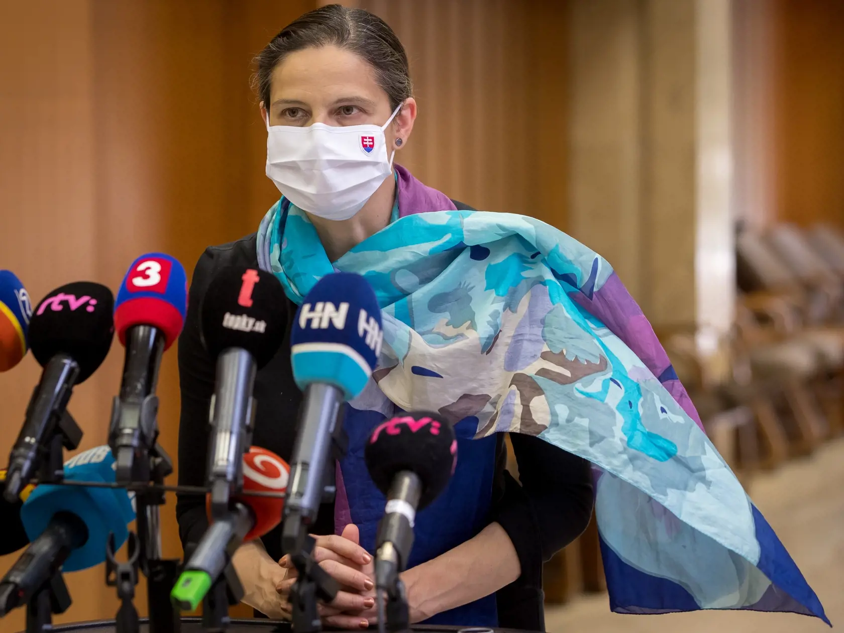 Na snímke je ministerka spravodlivosti SR Mária Kolíková počas tlačovky po zasadnutí vlády.