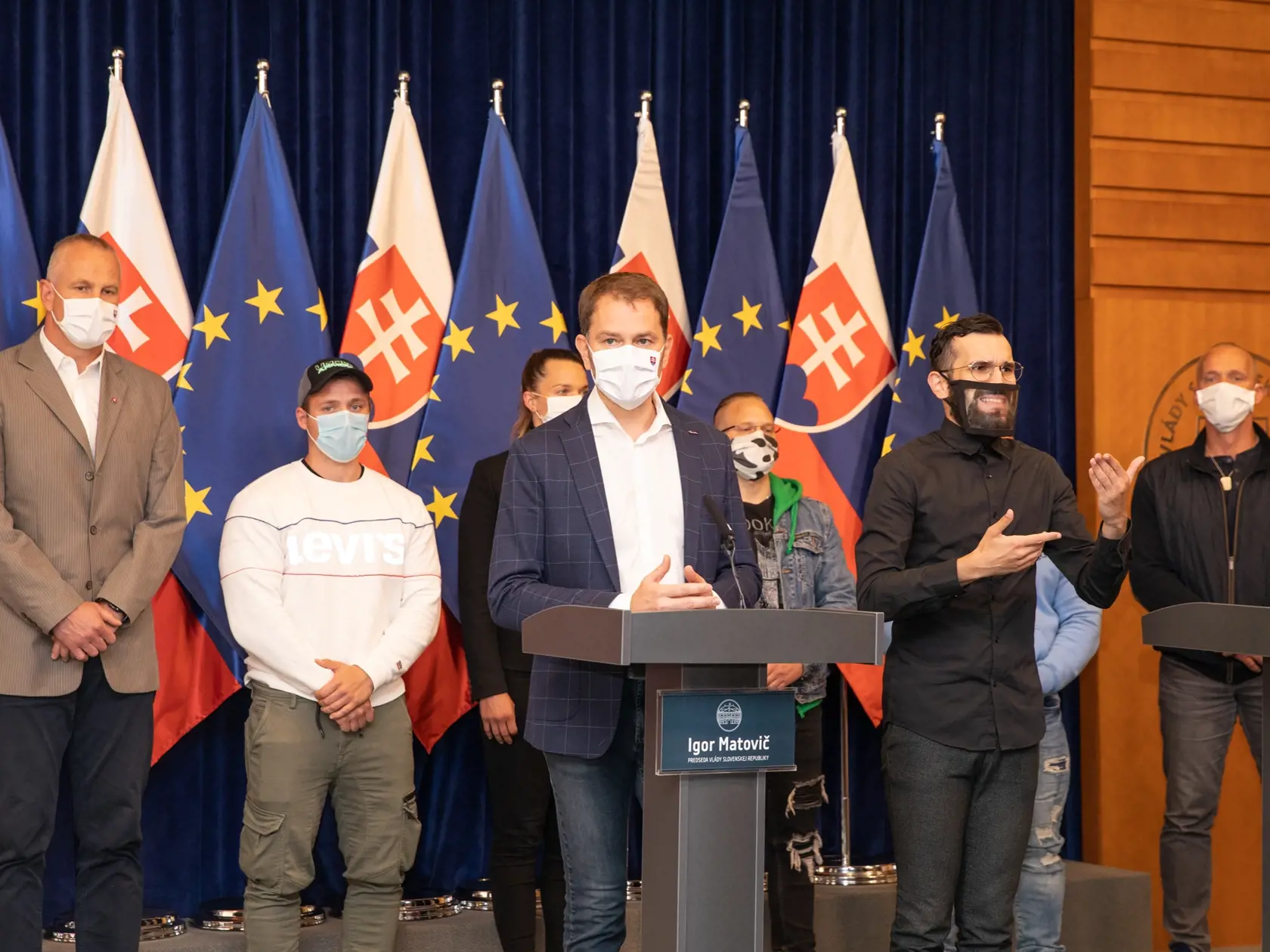 Brífing predsedu vlády Igora Matoviča po stretnutí so zástupcami majiteľov fitnescentier.