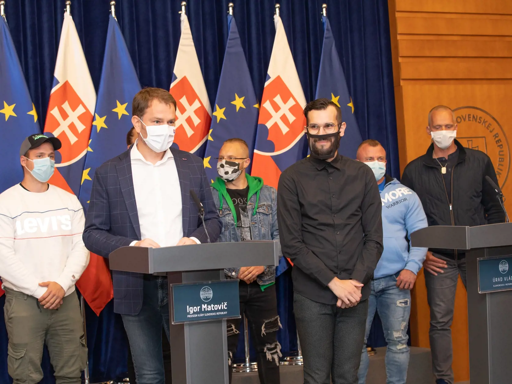Brífing predsedu vlády Igora Matoviča po stretnutí so zástupcami majiteľov fitnescentier.