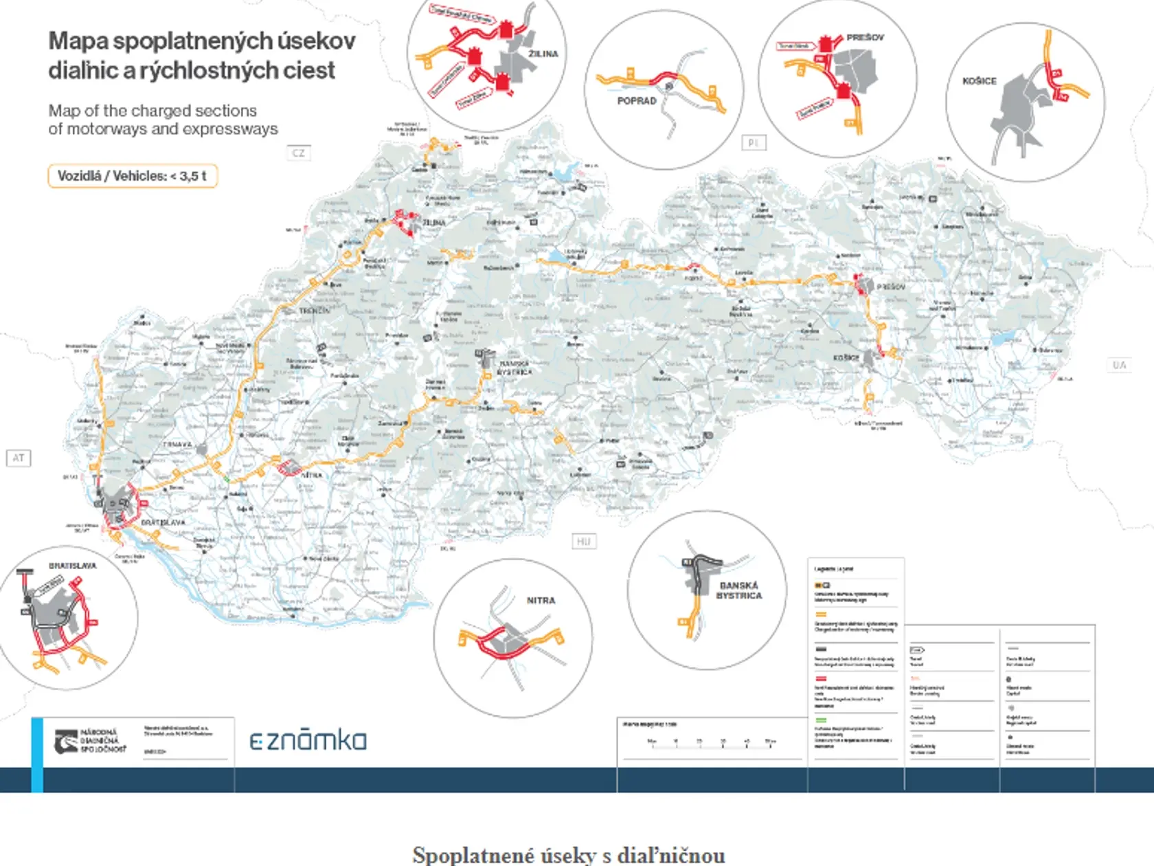 Spoplatnené úseky s diaľničnou známkou od 1.8.2024: