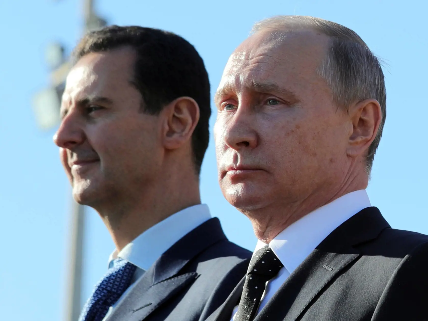 Sýrsky prezident Bašár Asad a jeho ruský náprotivok a verný spojenec, Vladimir Putin.