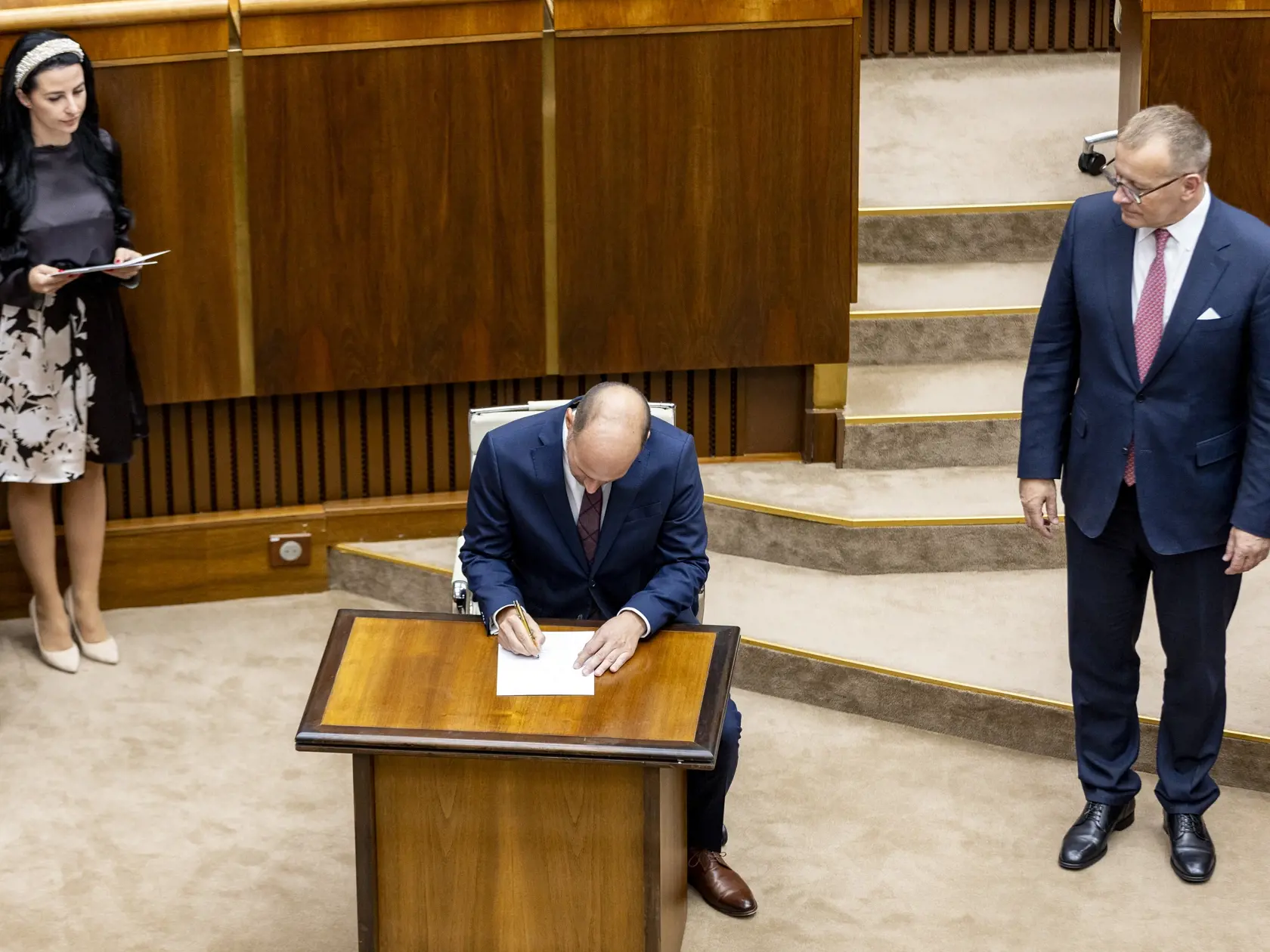 Slavnostná prísaha nových poslancov v  Národnej rade Slovenskej republiky. Na snímke je Gábor Grendel. 