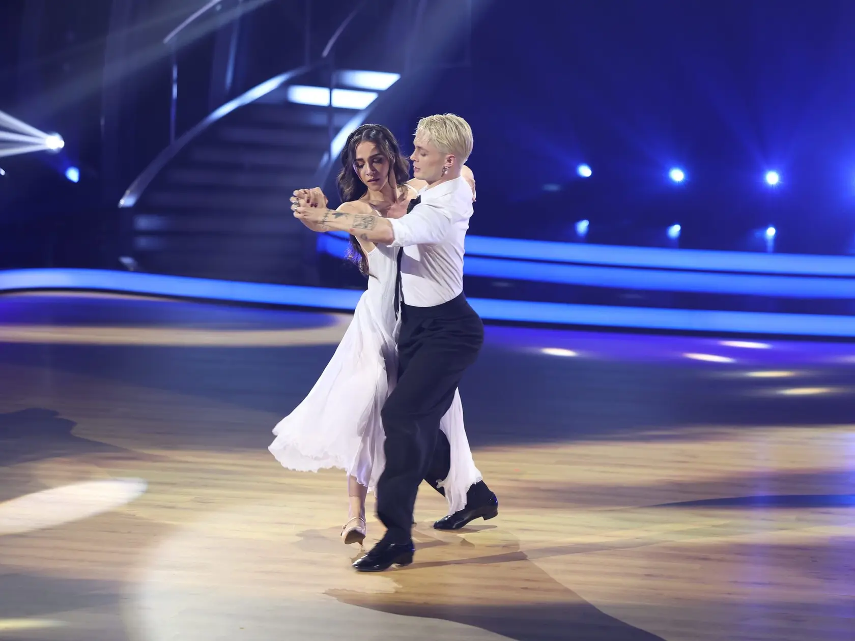 8. kolo Let's Dance. Na snímke Eva Burešová a Matyáš Adamec. V šou skončili.