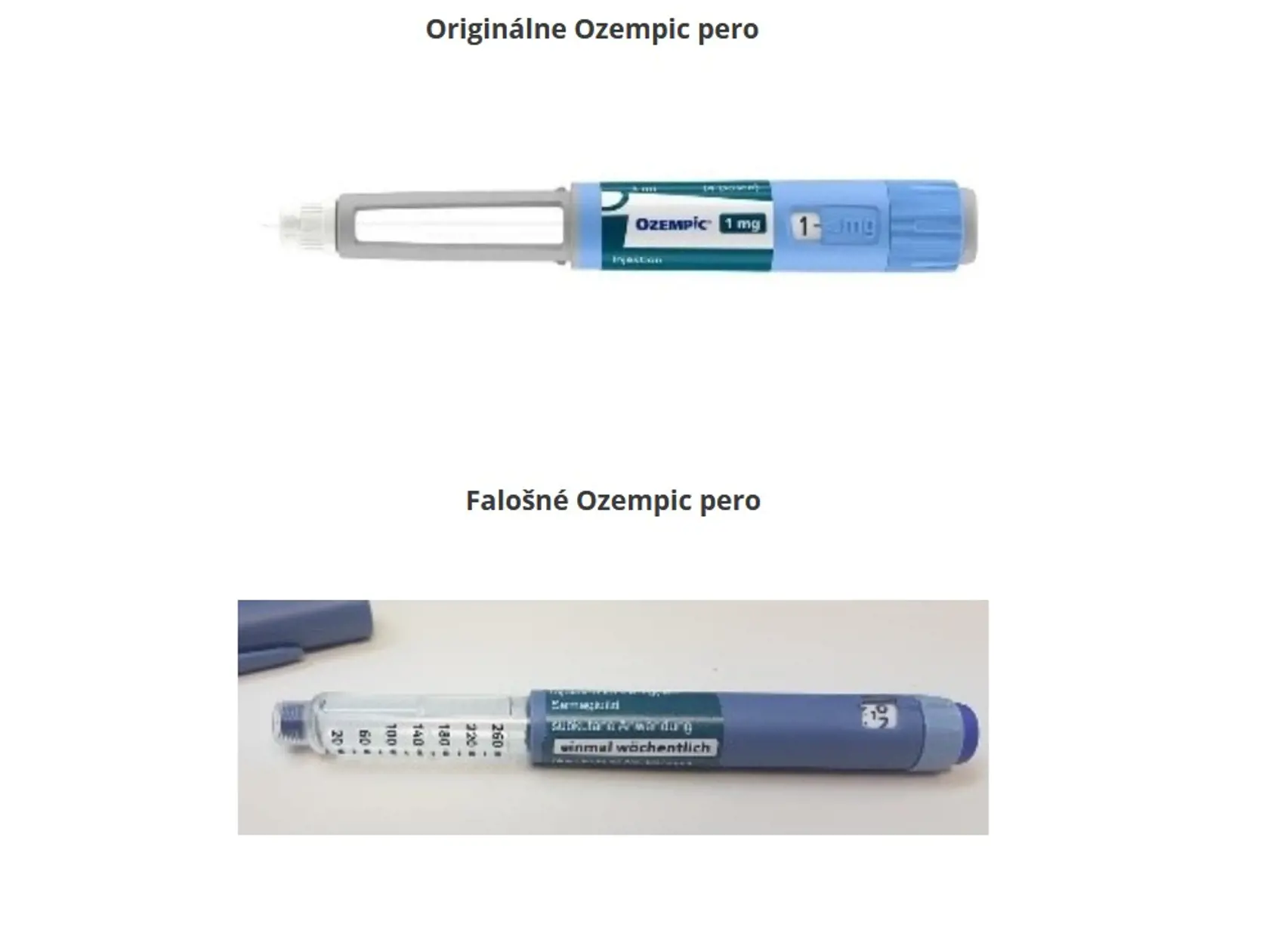 Aktuálne sa falzifikáty dajú jednoducho rozlíšiť od originálov (viď. obrázok). Pokiaľ ide o falzifikát, pero má napr. tmavomodrú farbu namiesto svetlomodrej a hlava striekačky je priehľadná.