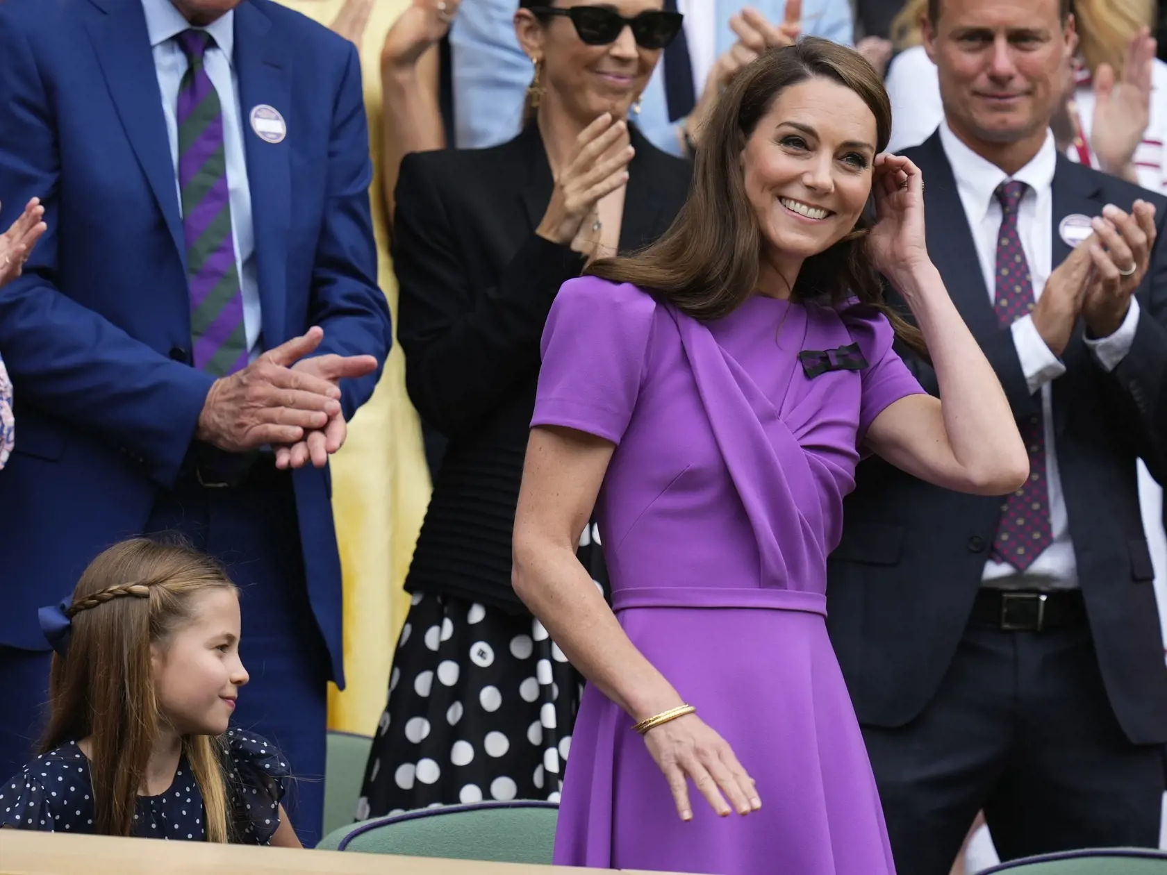 Kate na Wimbledone. Usmievala sa, no bolo vidieť, že pochudla.