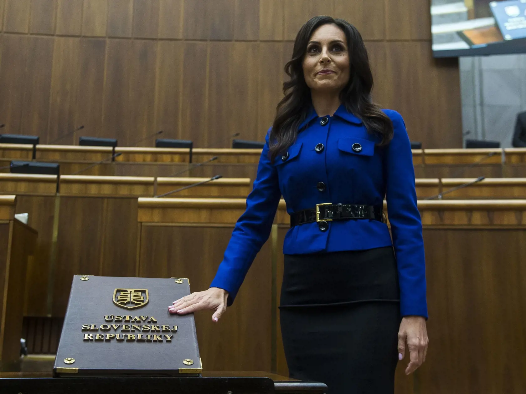 Na snímke Zuzana Dolinková (Hlas-SD) skladá poslanecký sľub počas ustanovujúcej schôdze Národnej rady Slovenskej republiky (NR SR) IX. volebného obdobia 25. októbra 2023 v Bratislave. FOTO TASR - Jakub Kotian 
