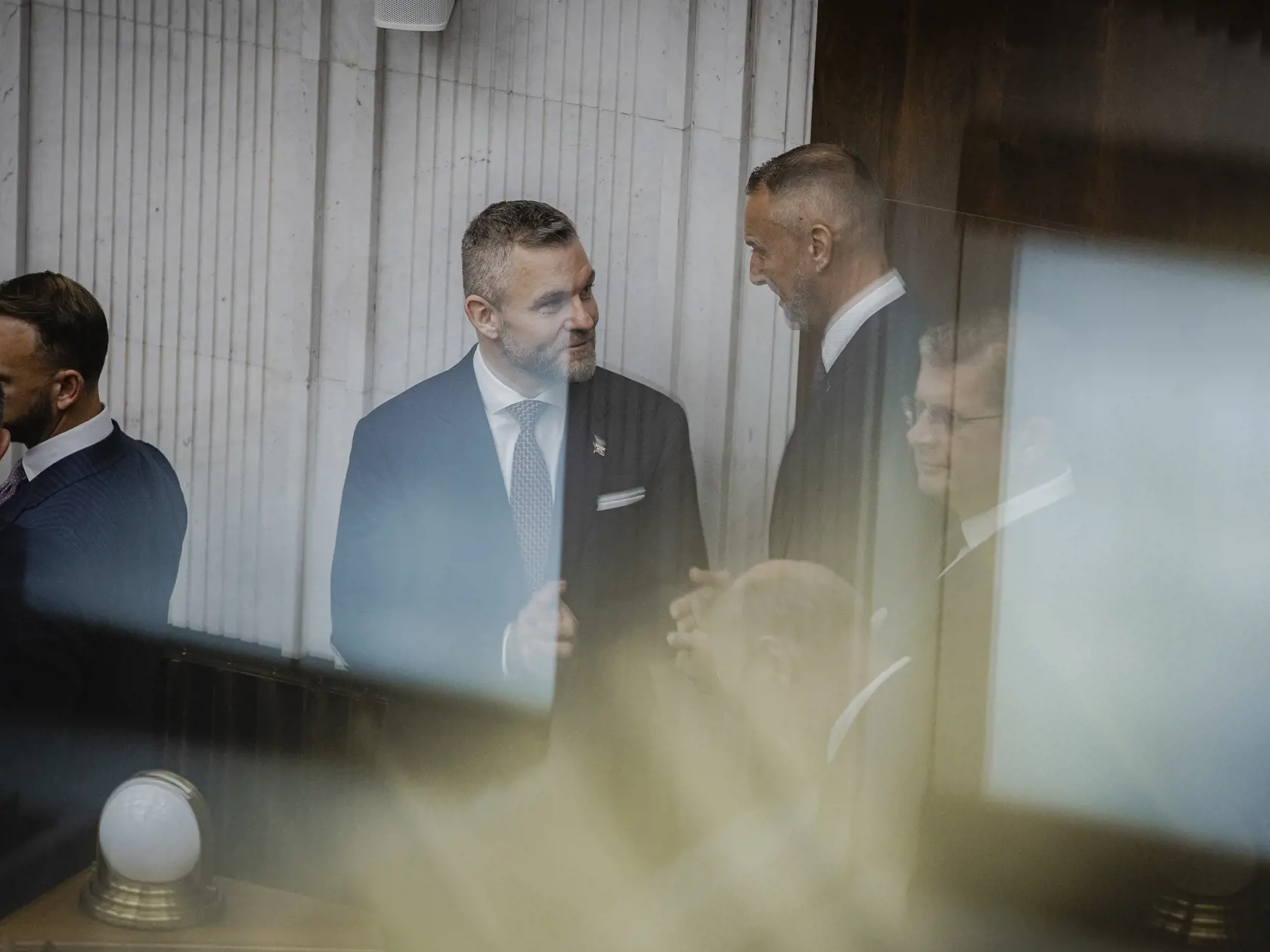 Prvý deň predsedu strany HLAS-SD Petra Pellegriniho v Národnej rade Slovenskej republiky po predčasných parlamentných voľbách 2023. Na snímke počas slávnostnej prísahy posancov.