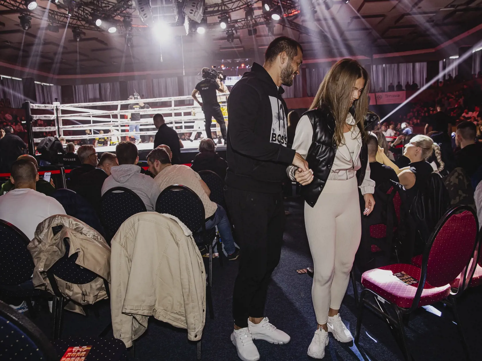 Na snimke Makhmud Muradov a Sabina Karásková počas podujatia Fight Night Challenge 4 v Trnave.