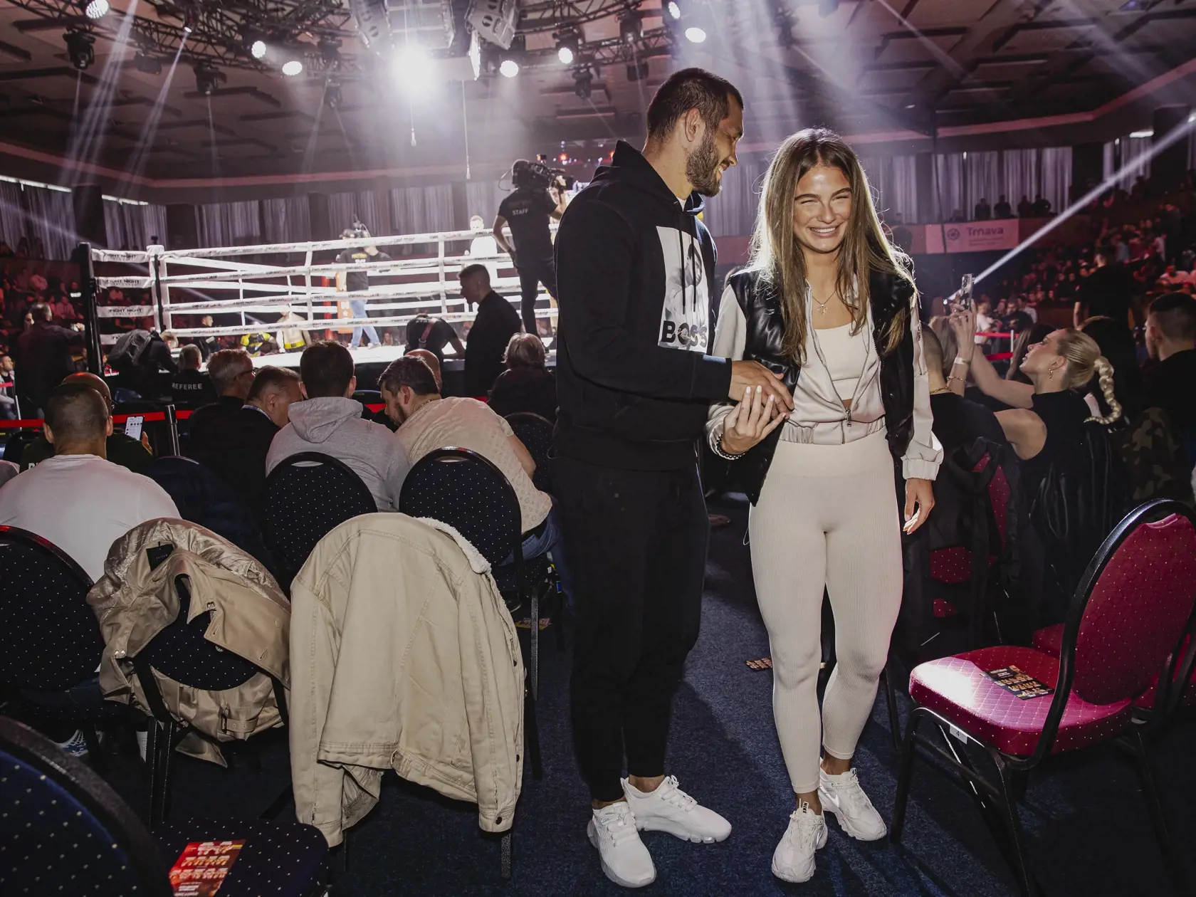 Na snimke Makhmud Muradov a Sabina Karásková počas podujatia Fight Night Challenge 4 v Trnave.