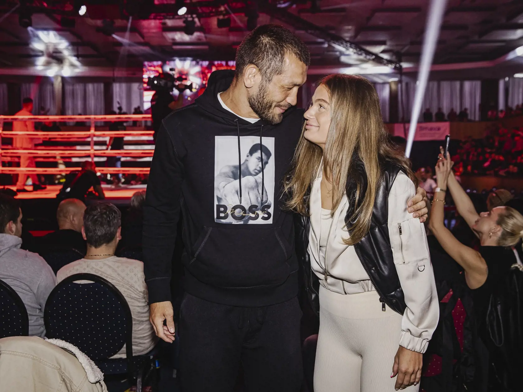 Na snimke Makhmud Muradov a Sabina Karásková počas podujatia Fight Night Challenge 4 v Trnave.